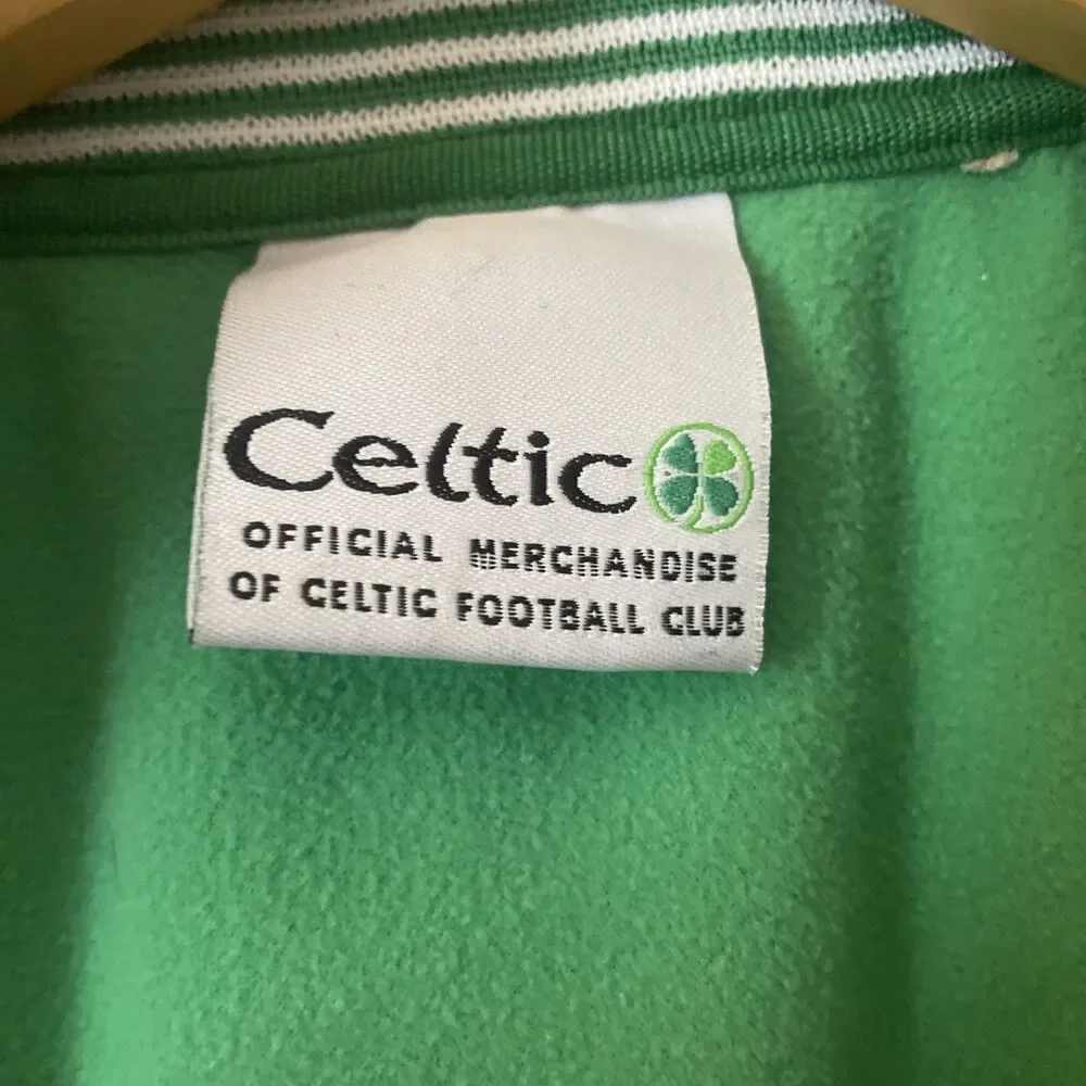 VTG Early 2000s Celtic Football Club Fleece Zip Up Jacket Bloke-Core Men's Large